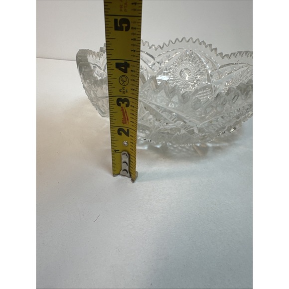 Antique, Cut Crystal Glass Bowl Gorgeous and Sparkling!! - Picture 10 of 11